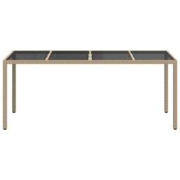 Berkfield Home Modern Garden Dining Table Beige 190x90x75 cm Poly Rattan - Size: 190 x 90 x 75 cm - thumbnail 1