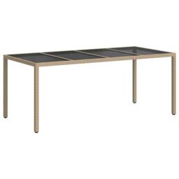 Berkfield Home Modern Garden Dining Table Beige 190x90x75 cm Poly Rattan - Size: 190 x 90 x 75 cm - thumbnail 5