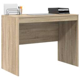 Berkfield Home Modern Writing Desk Sonoma oak MDF with Sonoma oak veneer 100 x 5 in Tan