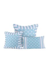 Homescapes Cotton Blue Stripe Border & Stars Cushion Cover - Size: 30 cm x 50 cm - thumbnail 4