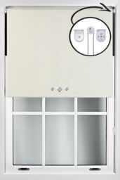 Furnished Cream Blackout Roller Blind with Triple Diamond Eyelets & Metal Fittings - Size: 85 cm width x 210 cm drop