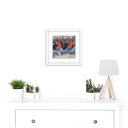 Artery8 Gerhardi Dance Viii Can-Can Dancers Bullier Painting 8X8 Inch Square Wooden Framed Wall Art Print Picture with Mount in White - thumbnail 2