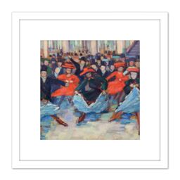 Artery8 Gerhardi Dance Viii Can-Can Dancers Bullier Painting 8X8 Inch Square Wooden Framed Wall Art Print Picture with Mount in White - thumbnail 1