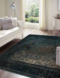 RugsX Wool Omega Rug in Blue - Size: 135 cm x 135 cm - thumbnail 5
