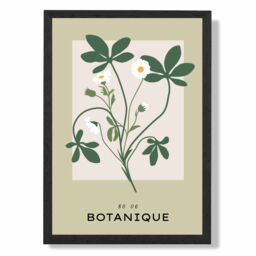 ARTZE Green & Beige Wildflower Flower Market Simplicity Framed Print SIZE: A3 with Black Frame - Size: A2 - thumbnail 1