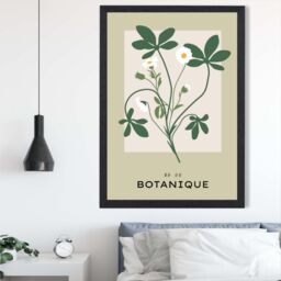 ARTZE Green & Beige Wildflower Flower Market Simplicity Framed Print SIZE: A3 with Black Frame - Size: A2 - thumbnail 2