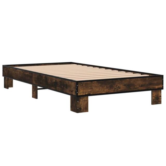 Berkfield Home Durable Bed Frame without Mattress Smoked Oak 100x200 cm in Brown - image 1