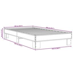 Berkfield Home Durable Bed Frame without Mattress Smoked Oak 100x200 cm in Brown - thumbnail 9