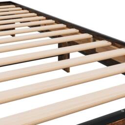 Berkfield Home Durable Bed Frame without Mattress Smoked Oak 100x200 cm in Brown - thumbnail 7