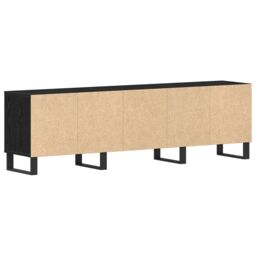 Berkfield Home TV Cabinet Black Oak 150x30x44, 5 cm Engineered Wood - thumbnail 6