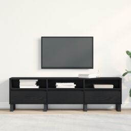 Berkfield Home TV Cabinet Black Oak 150x30x44, 5 cm Engineered Wood - thumbnail 4