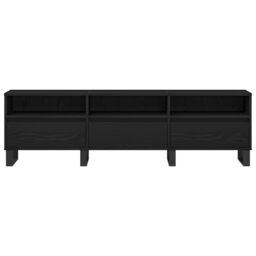 Berkfield Home TV Cabinet Black Oak 150x30x44, 5 cm Engineered Wood - thumbnail 7