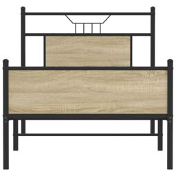 Berkfield Home Bed Frame without Mattress Sonoma Oak 90x200 cm Engineered Wood in Brown - thumbnail 6
