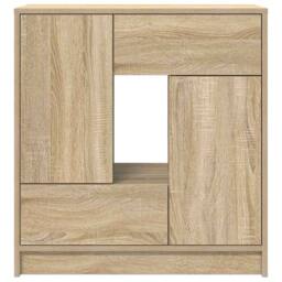 Berkfield Home Sideboard with Drawers & Doors Sonoma Oak 70.5x34x74.5 cm in Brown - thumbnail 6