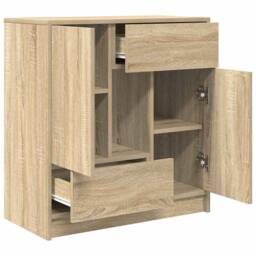 Berkfield Home Sideboard with Drawers & Doors Sonoma Oak 70.5x34x74.5 cm in Brown - thumbnail 5