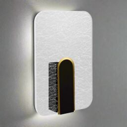CGC Lighting Crackle Indoor LED Wall Light Black Gold & Crackle Glass Effect 6W 4200k Natural White 730lm