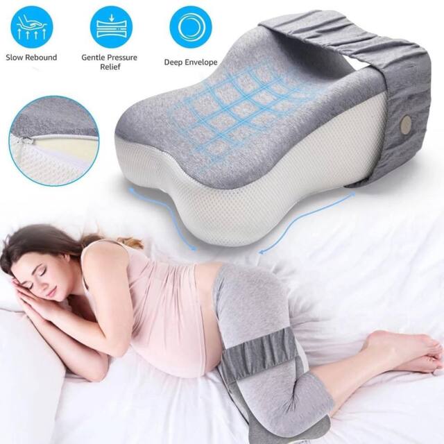 KORVIXA Knee Pillow Memory Foam Leg Pillow in Grey - Size: Single - image 1