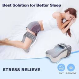 KORVIXA Knee Pillow Memory Foam Leg Pillow in Grey - Size: Single - thumbnail 5