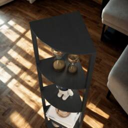 Pirlo Plush Modern Dimmable Floor Lamp For Living Room With 5 Shelves Black - thumbnail 6