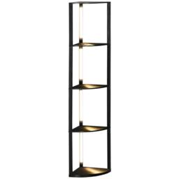 Pirlo Plush Modern Dimmable Floor Lamp For Living Room With 5 Shelves Black - thumbnail 8