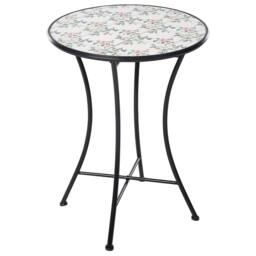 Wyld and Coco Bistro Set Black - Round Mosaic Ceramic Table with 2 Folding Chairs - thumbnail 6