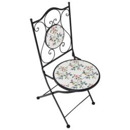 Wyld and Coco Bistro Set Black - Round Mosaic Ceramic Table with 2 Folding Chairs - thumbnail 8