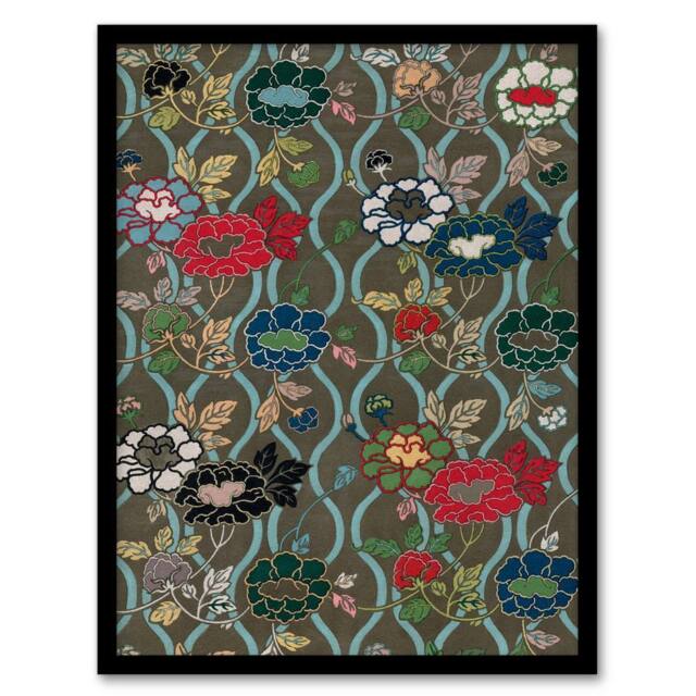 Artery8 G A Audsley Framed Wall Art Print Vintage Japan Floral Pattern - Size: A4 - image 1