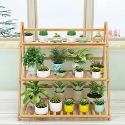 KORVIXA 4 Layer Bamboo T-shaped Folding Rack in Natural - thumbnail 5