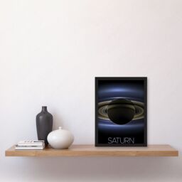 Artery8 NASA Our Solar System Saturn Planet Shadow Cassini Artwork Framed Wall Art Print A4 in Black - thumbnail 2