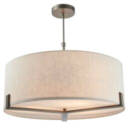 Loops Ceiling Pendant Light Brushed Bronze Plate & Natural Linen 3 x 40W E27