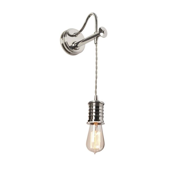 Loops Wall Light Sconce Highly Polished Nickel Finish LED E27 60W Bulb d00464 in Metallics