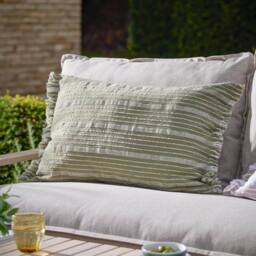 Yard Tide Textured Stripe Outdoor Cushion in Light Green - Size: 40 cm x 60 cm - thumbnail 1