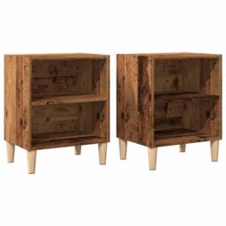 Berkfield Home Bedside Cabinets 2 pcs Old Wood 40x30x50 cm Engineered Wood in Brown - Size: 40 x 30 x 50 cm - thumbnail 1