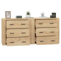 Berkfield Home Sideboards 2 pcs Sonoma Oak Engineered Wood in Light Tan - thumbnail 5