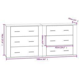 Berkfield Home Sideboards 2 pcs Sonoma Oak Engineered Wood in Light Tan - thumbnail 9