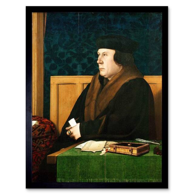 "Artery8 Painting Antique Holbein Junior Thomas Cromwell 12x16"" Framed Art in Brown - Size: W12"" x H16""" - image 1