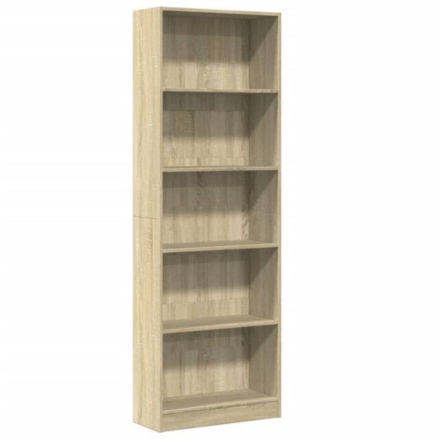 Berkfield Home Bookcase Sonoma Oak 60x24x176 cm Engineered Wood in Light Tan - Size: 60 x 24 x 176 cm - image 1