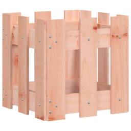 Berkfield Home Garden Planter with Fence Design 30x30x30 cm Solid Wood Douglas in Light Tan - Size: 30 x 30 x 30 cm - thumbnail 4