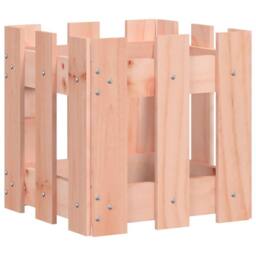 Berkfield Home Garden Planter with Fence Design 30x30x30 cm Solid Wood Douglas in Light Tan - Size: 30 x 30 x 30 cm