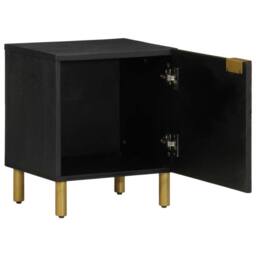 Berkfield Home Bedside Cabinet Black 40x33x46 cm Solid Wood Mango - Size: 40 x 33 x 46 cm - thumbnail 1