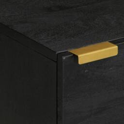 Berkfield Home Bedside Cabinet Black 40x33x46 cm Solid Wood Mango - Size: 40 x 33 x 46 cm - thumbnail 7