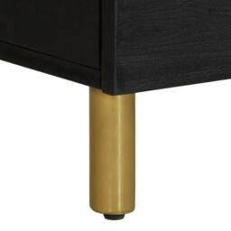 Berkfield Home Bedside Cabinet Black 40x33x46 cm Solid Wood Mango - Size: 40 x 33 x 46 cm - thumbnail 8