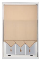 Furnished Triangle Peak Window Roller Blind With Metal Fittings in Beige - Size: 165 cm width x 165 cm drop
