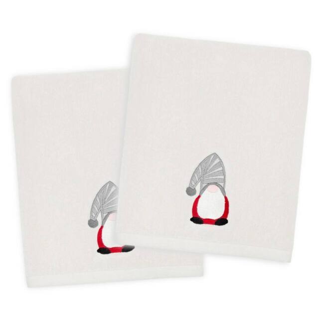Allure Bath Fashions Luxury Gonk Christmas Hand Towels - 100% Cotton Festive Tea Towels in Grey - image 1