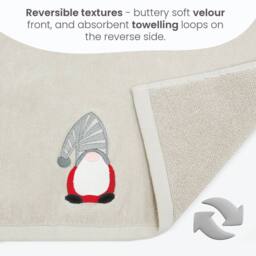 Allure Bath Fashions Luxury Gonk Christmas Hand Towels - 100% Cotton Festive Tea Towels in Grey - thumbnail 4