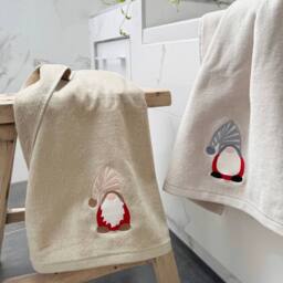 Allure Bath Fashions Luxury Gonk Christmas Hand Towels - 100% Cotton Festive Tea Towels in Grey - thumbnail 6