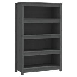 Berkfield Home Beautiful Book Cabinet Grey 80x35x126 cm Solid Wood Pine - Size: 80 x 35 x 126 cm - thumbnail 3