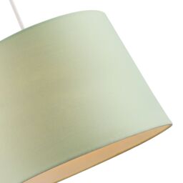 Happy Homewares Modern Cotton Fabric 12inch Drum Lampshade with White Cotton Inner in Olive - Size: 12 inches - thumbnail 3