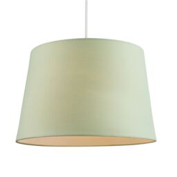 Happy Homewares Modern Cotton Fabric 12inch Drum Lampshade with White Cotton Inner in Olive - Size: 12 inches - thumbnail 2