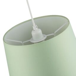 Happy Homewares Modern Cotton Fabric 12inch Drum Lampshade with White Cotton Inner in Olive - Size: 12 inches - thumbnail 4